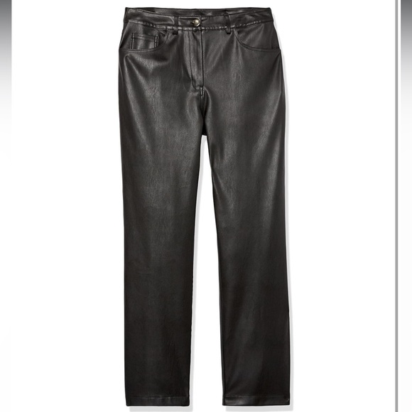 NWT The Drop Jack Vegan Leather High Waisted Straight Leg Pants Size 27 - Picture 4 of 4